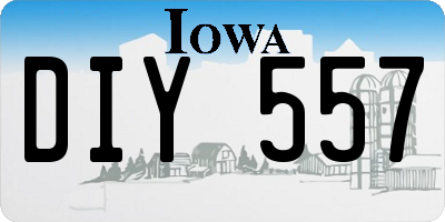 IA license plate DIY557