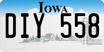 IA license plate DIY558