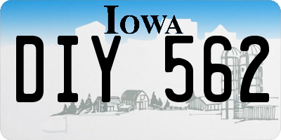 IA license plate DIY562