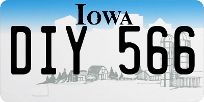 IA license plate DIY566
