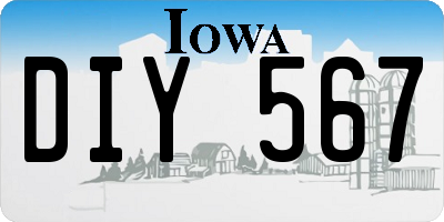 IA license plate DIY567
