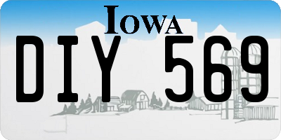 IA license plate DIY569