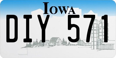 IA license plate DIY571