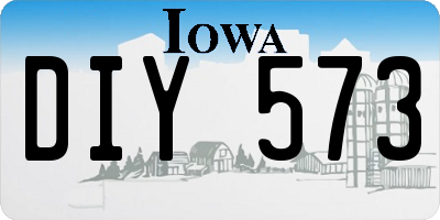 IA license plate DIY573