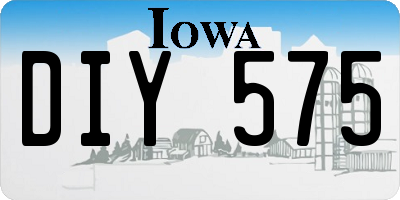 IA license plate DIY575