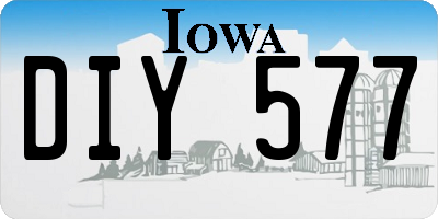 IA license plate DIY577