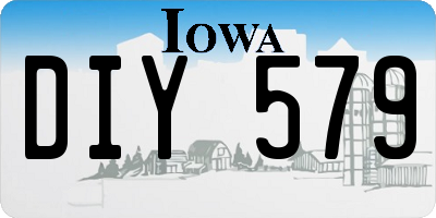 IA license plate DIY579