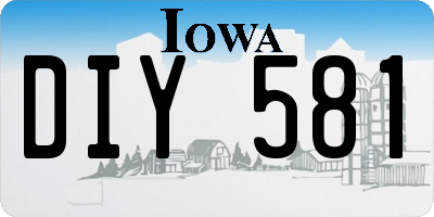 IA license plate DIY581
