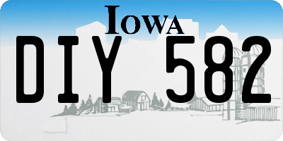 IA license plate DIY582