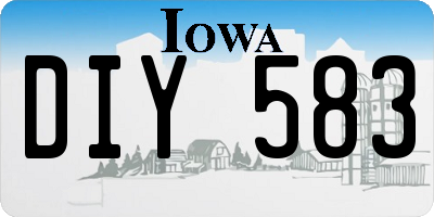 IA license plate DIY583