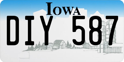 IA license plate DIY587