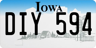 IA license plate DIY594