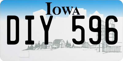 IA license plate DIY596