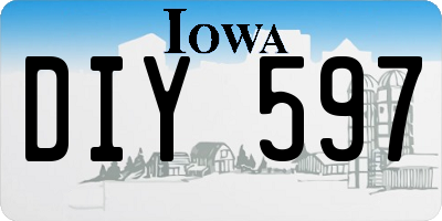 IA license plate DIY597