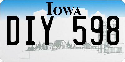 IA license plate DIY598