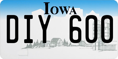 IA license plate DIY600