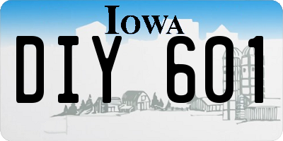 IA license plate DIY601