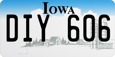 IA license plate DIY606