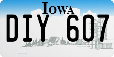 IA license plate DIY607