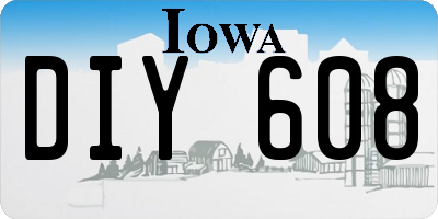 IA license plate DIY608