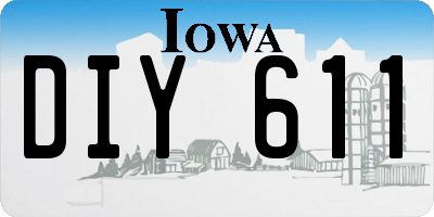 IA license plate DIY611