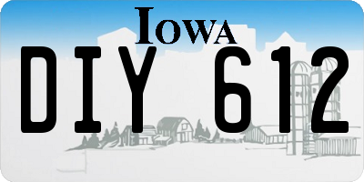 IA license plate DIY612