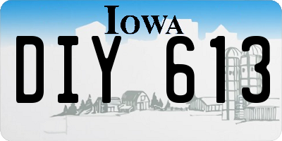 IA license plate DIY613