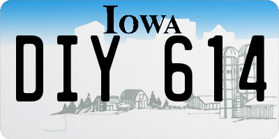 IA license plate DIY614