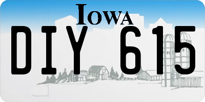 IA license plate DIY615