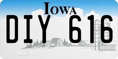 IA license plate DIY616