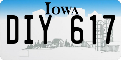 IA license plate DIY617