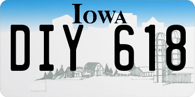 IA license plate DIY618