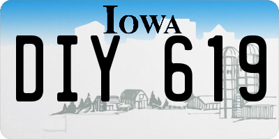 IA license plate DIY619