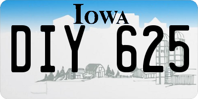 IA license plate DIY625