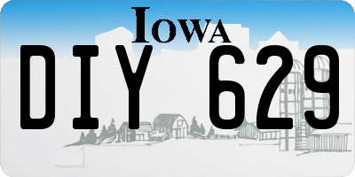 IA license plate DIY629