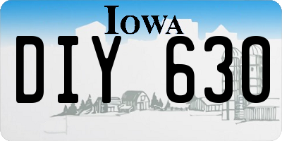 IA license plate DIY630