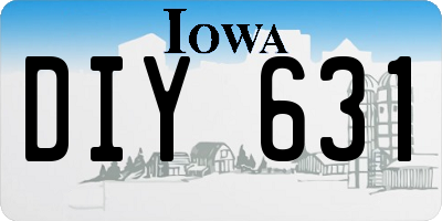 IA license plate DIY631