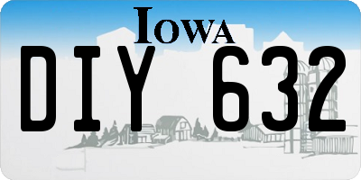 IA license plate DIY632