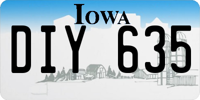 IA license plate DIY635