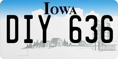 IA license plate DIY636