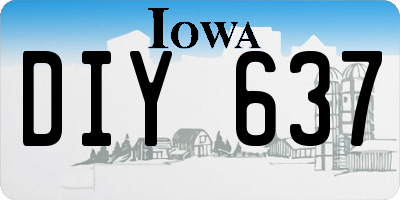 IA license plate DIY637