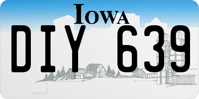 IA license plate DIY639
