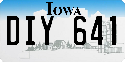 IA license plate DIY641