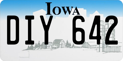 IA license plate DIY642
