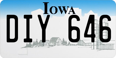 IA license plate DIY646