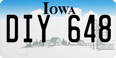 IA license plate DIY648