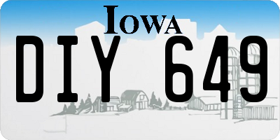 IA license plate DIY649