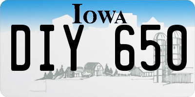 IA license plate DIY650