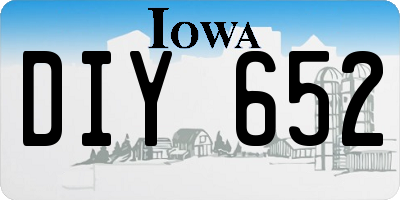 IA license plate DIY652