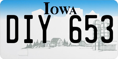 IA license plate DIY653
